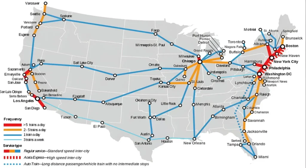 Amtrak Alma Station and Routes Map